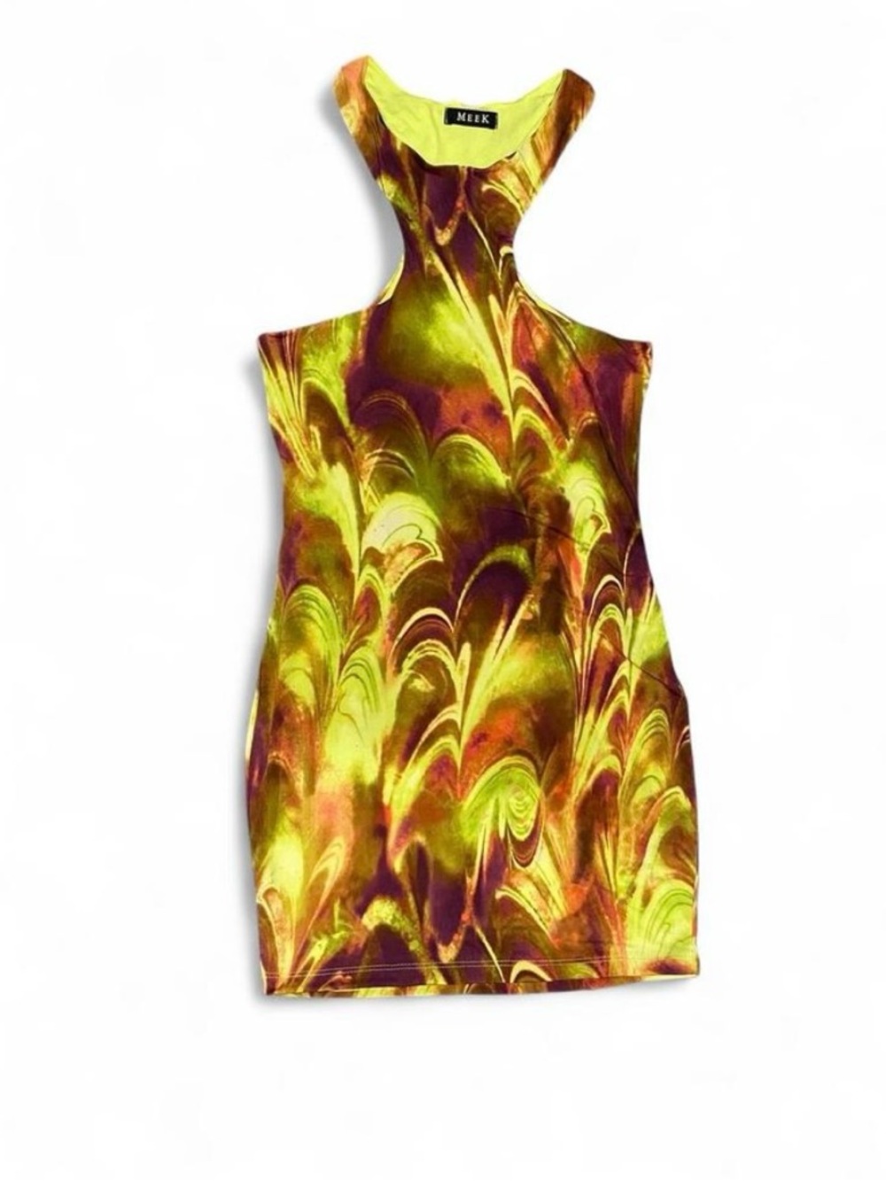 MEEK Neon Marble Racerback Bodycon Dress